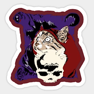 Cat and evil Sticker